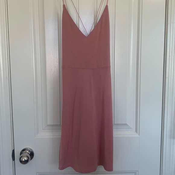 PINK FLOWY MINI DRESS - STRAPPY BACK - Picture 3 of 3